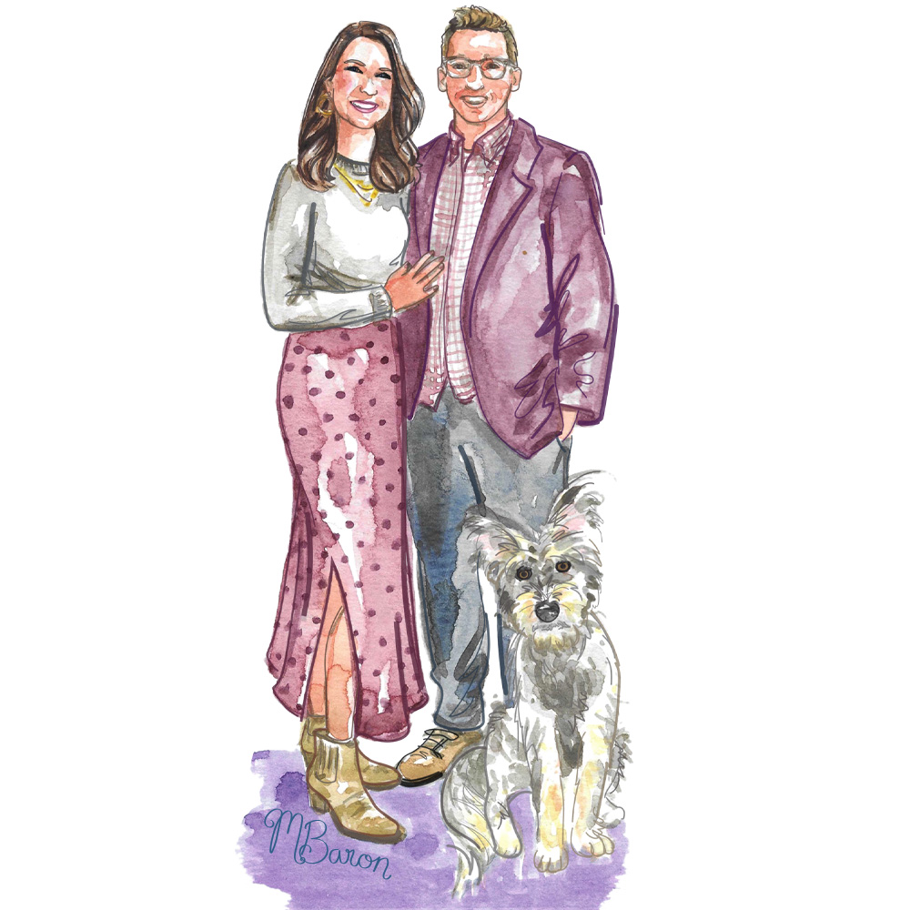 Michelle Baron Fashion custom watercolor portrait