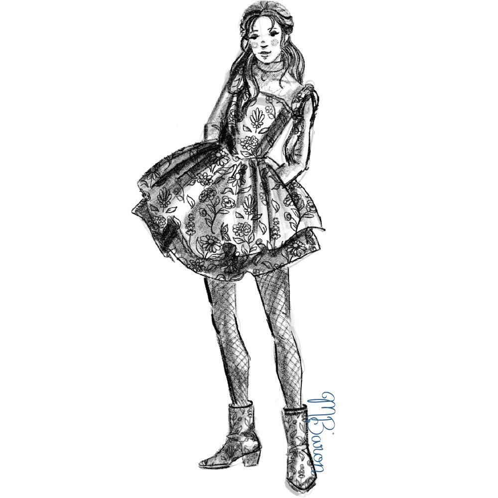 Black and White Fashion Illustration sketch